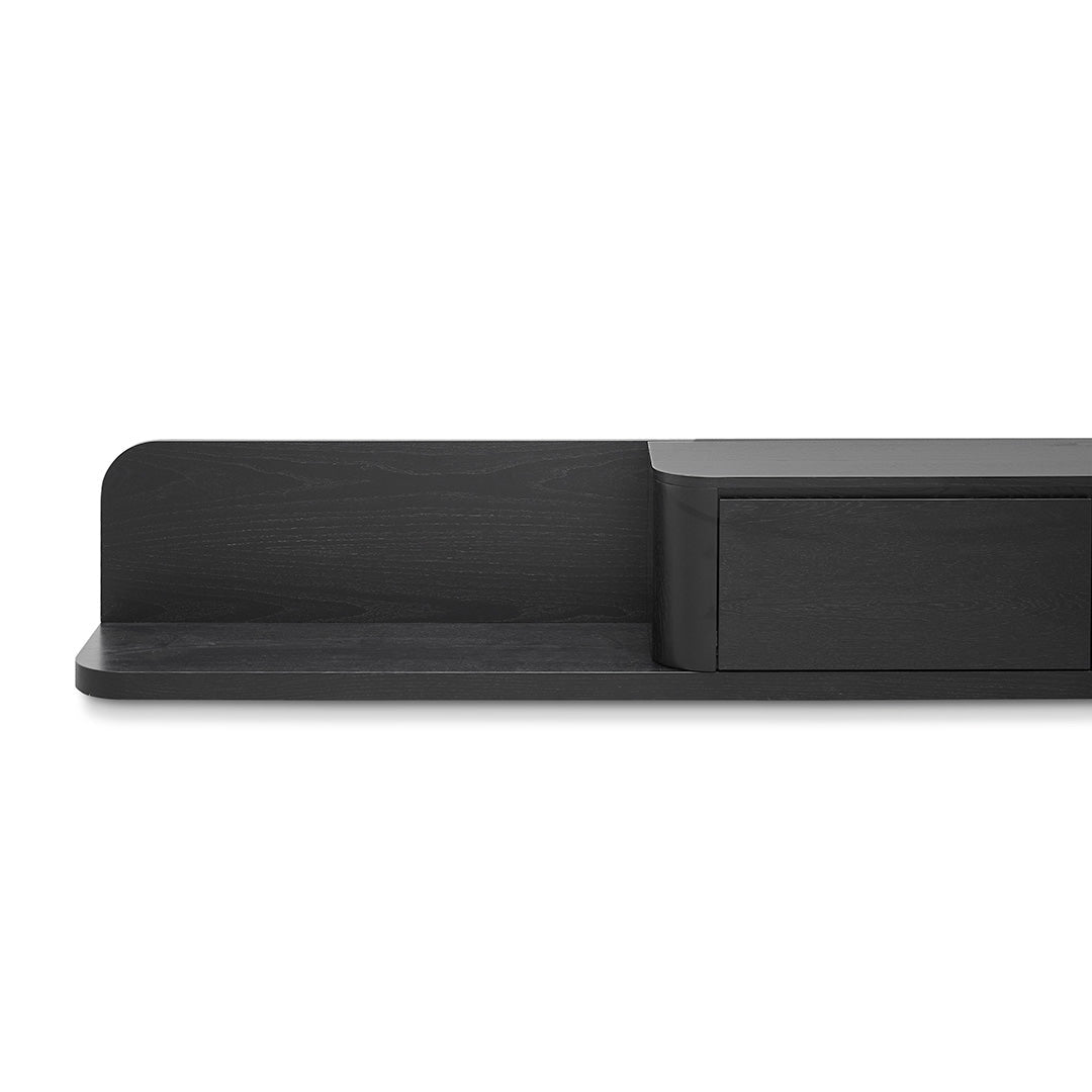 Expandable TV Entertainment Unit - Full Black Oak