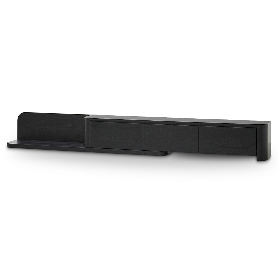 Expandable TV Entertainment Unit - Full Black Oak
