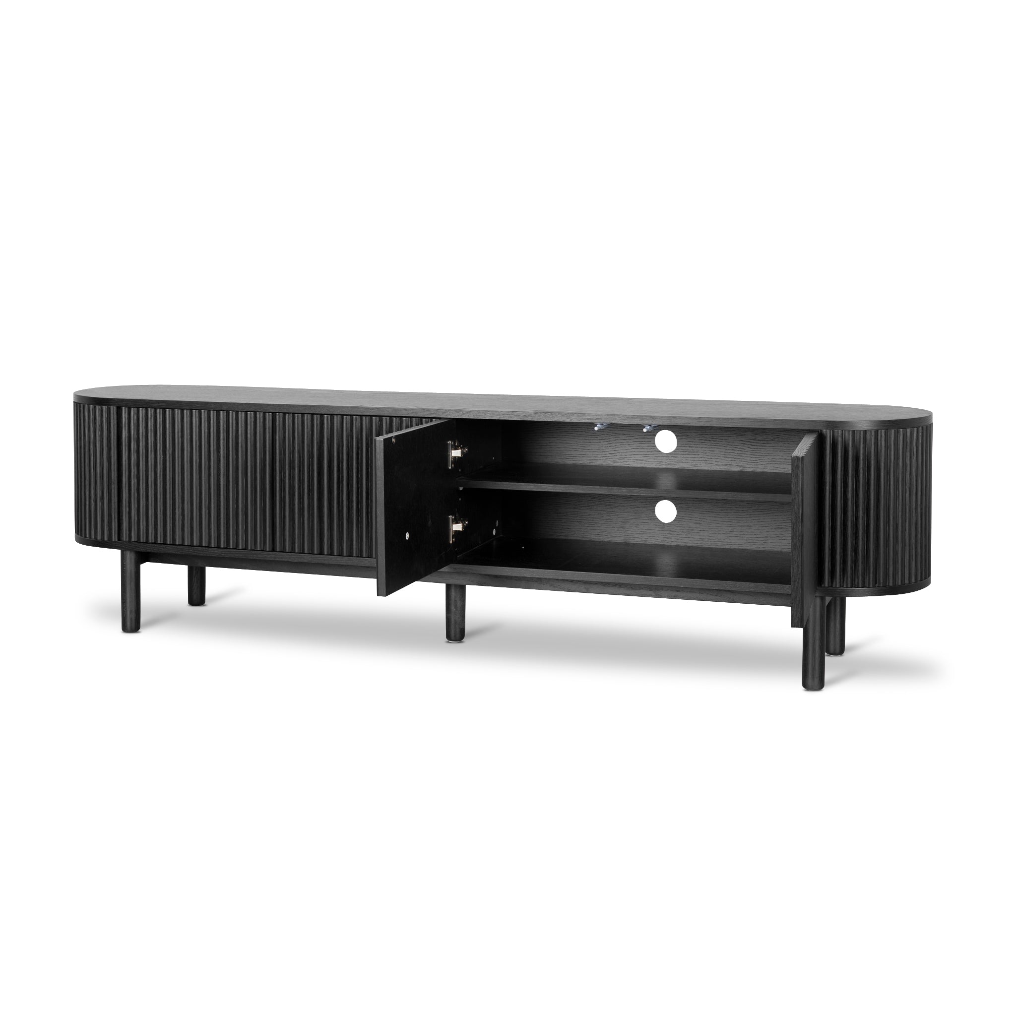 2m TV Entertainment Unit - Full Black - image 4