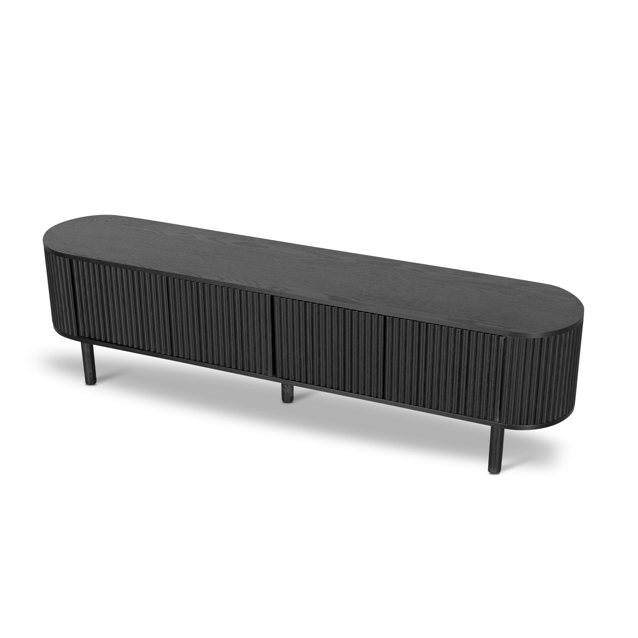 2m TV Entertainment Unit - Full Black - image 5