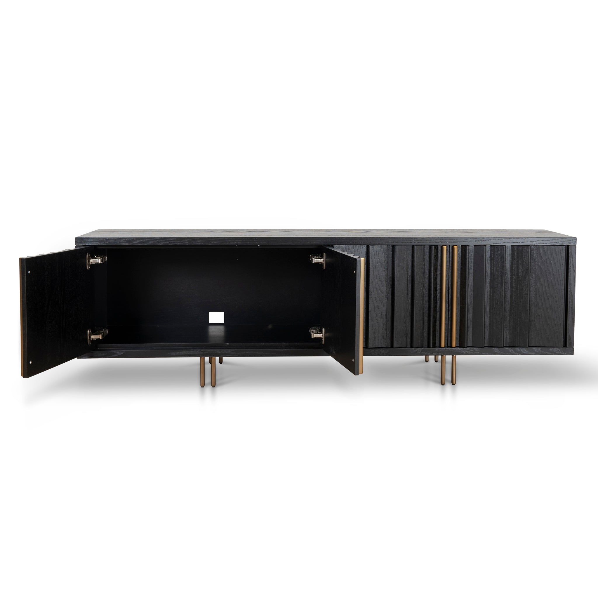 2m TV Entertainment Unit - Textured Espresso Black - image 4