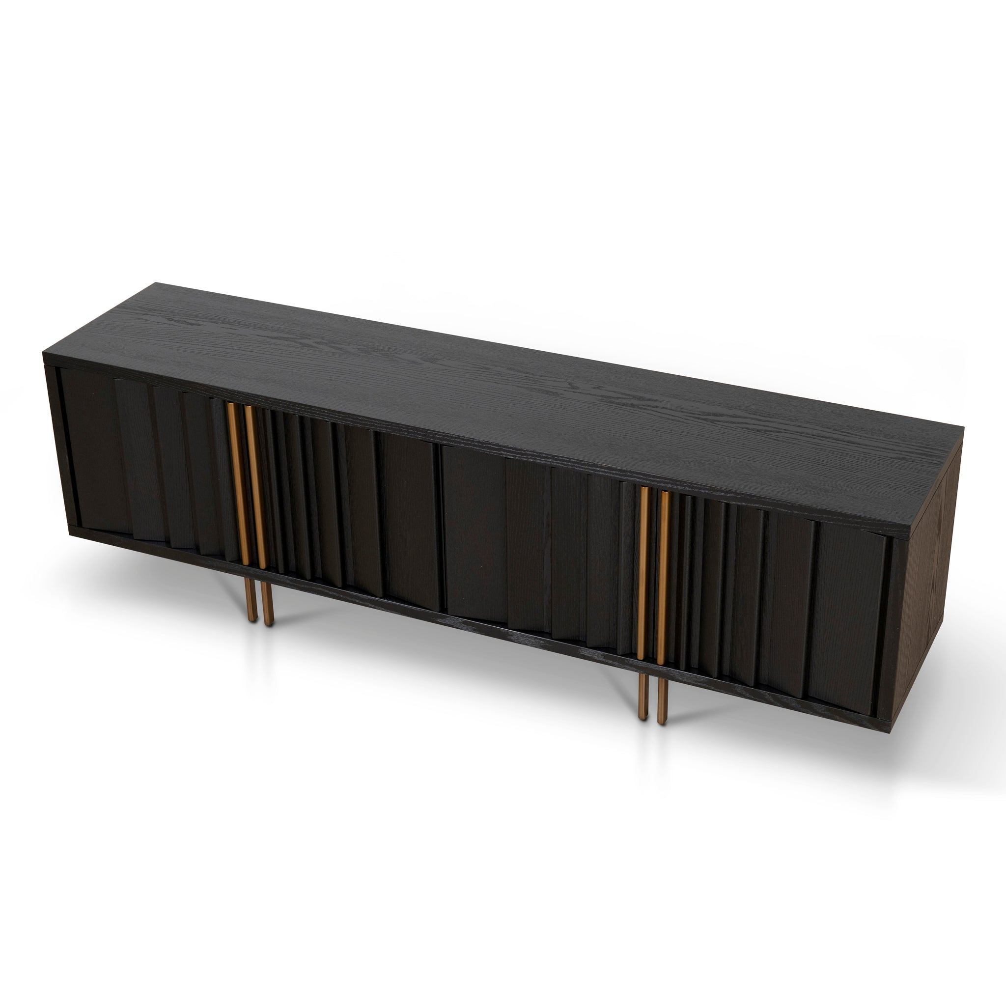 2m TV Entertainment Unit - Textured Espresso Black - image 5