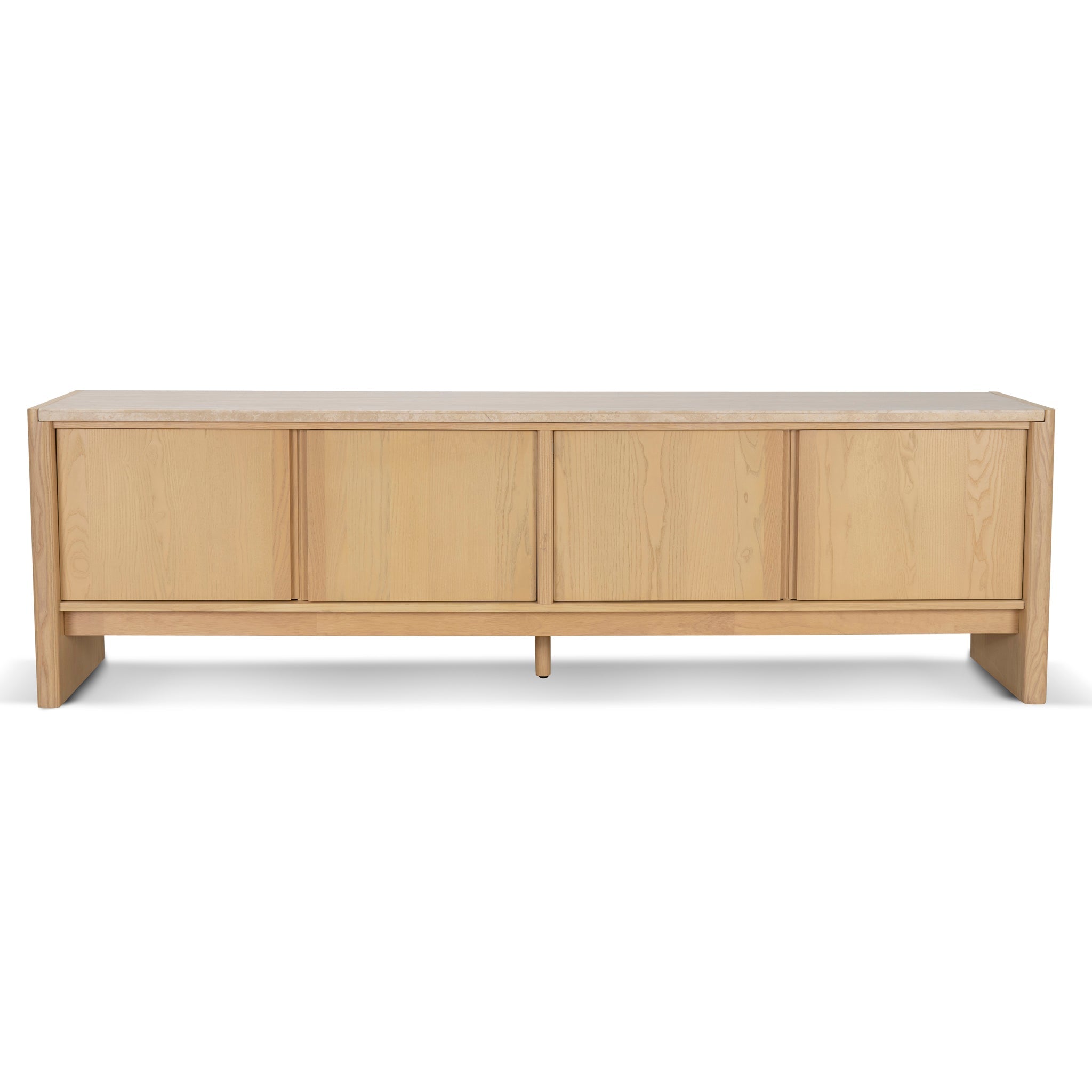 2.1m Travertine Top TV Entertainment Unit - Creme Ash