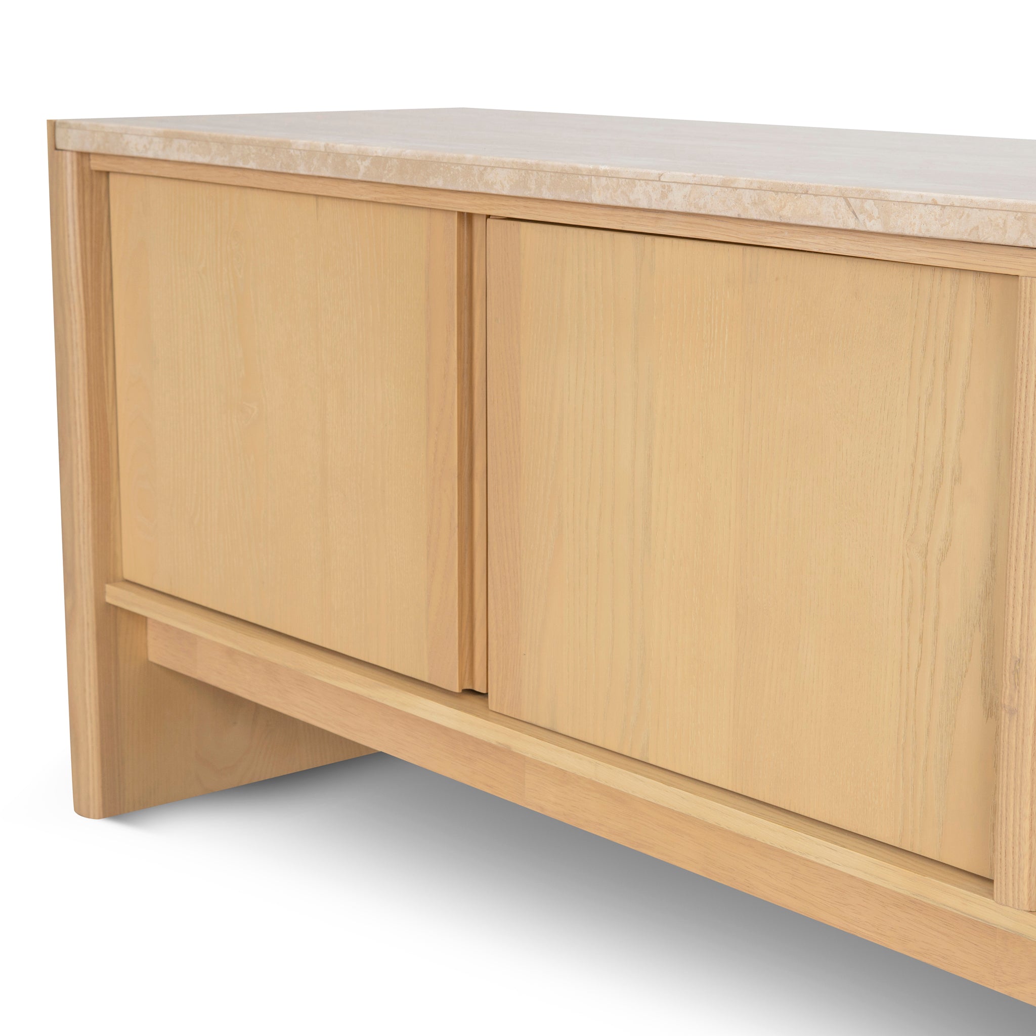 2.1m Travertine Top TV Entertainment Unit - Creme Ash