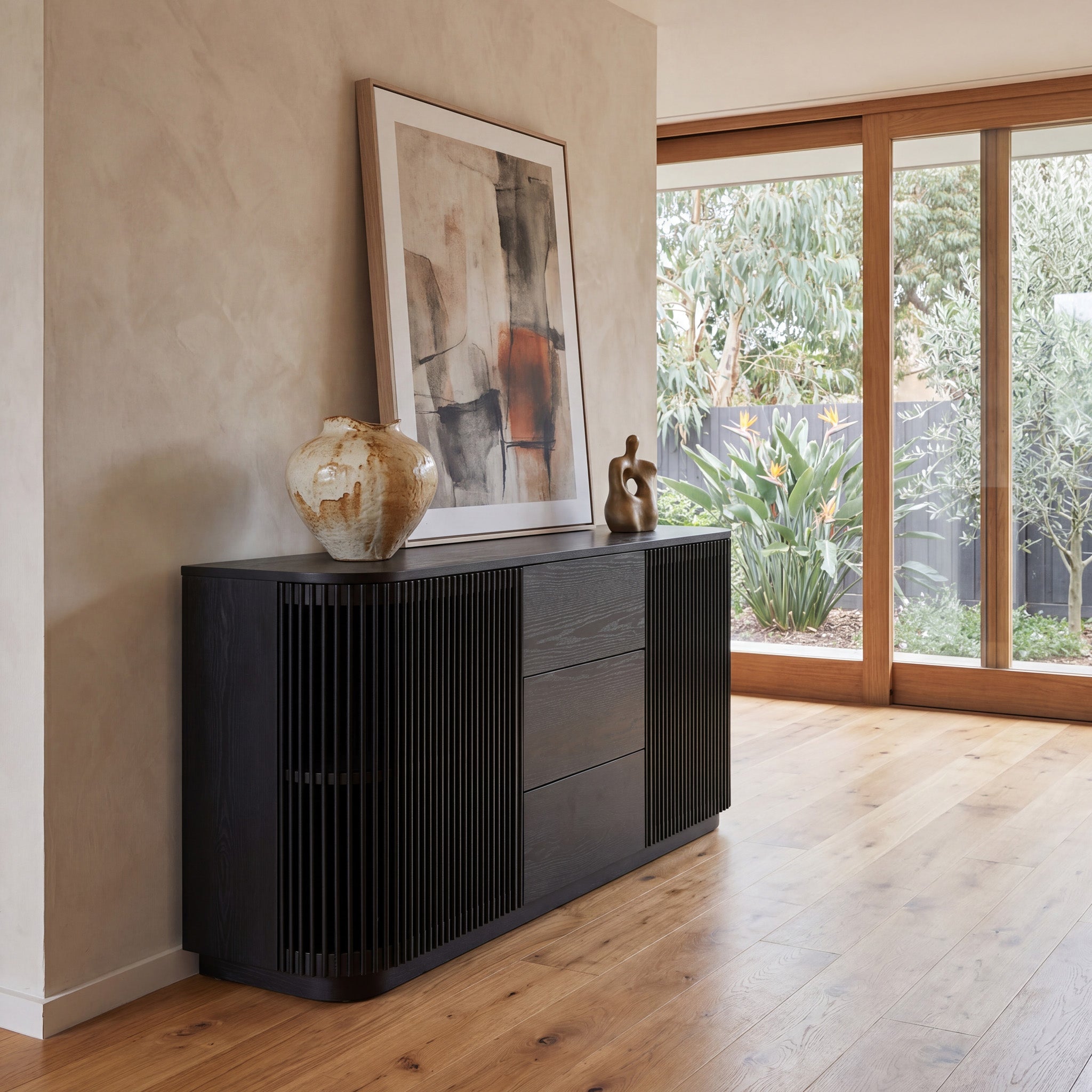 1.6m Sideboard Unit - Full Black