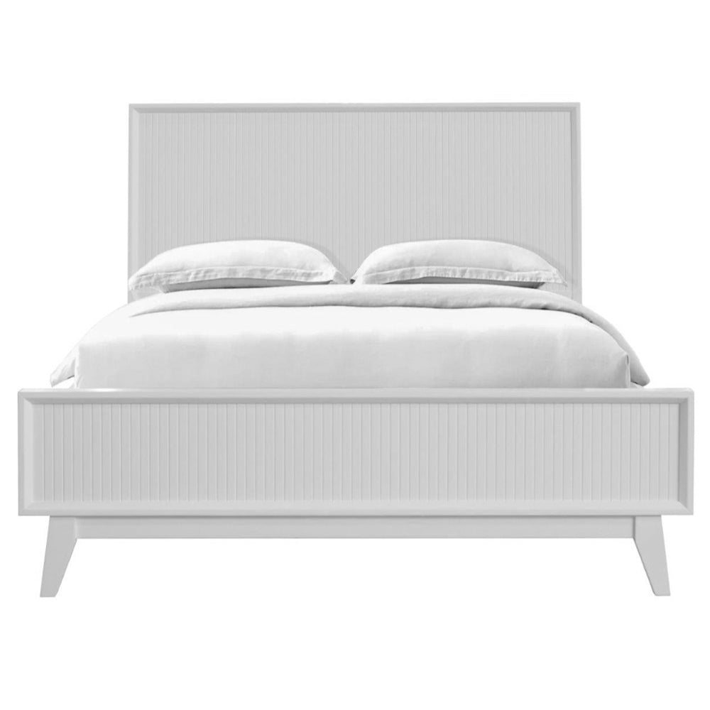Tallong Solid Timber Queen Bed - White