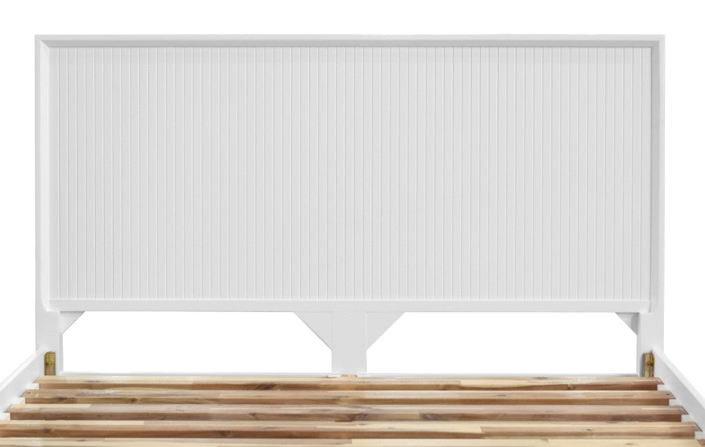 Tallong Solid Timber Queen Bed - White