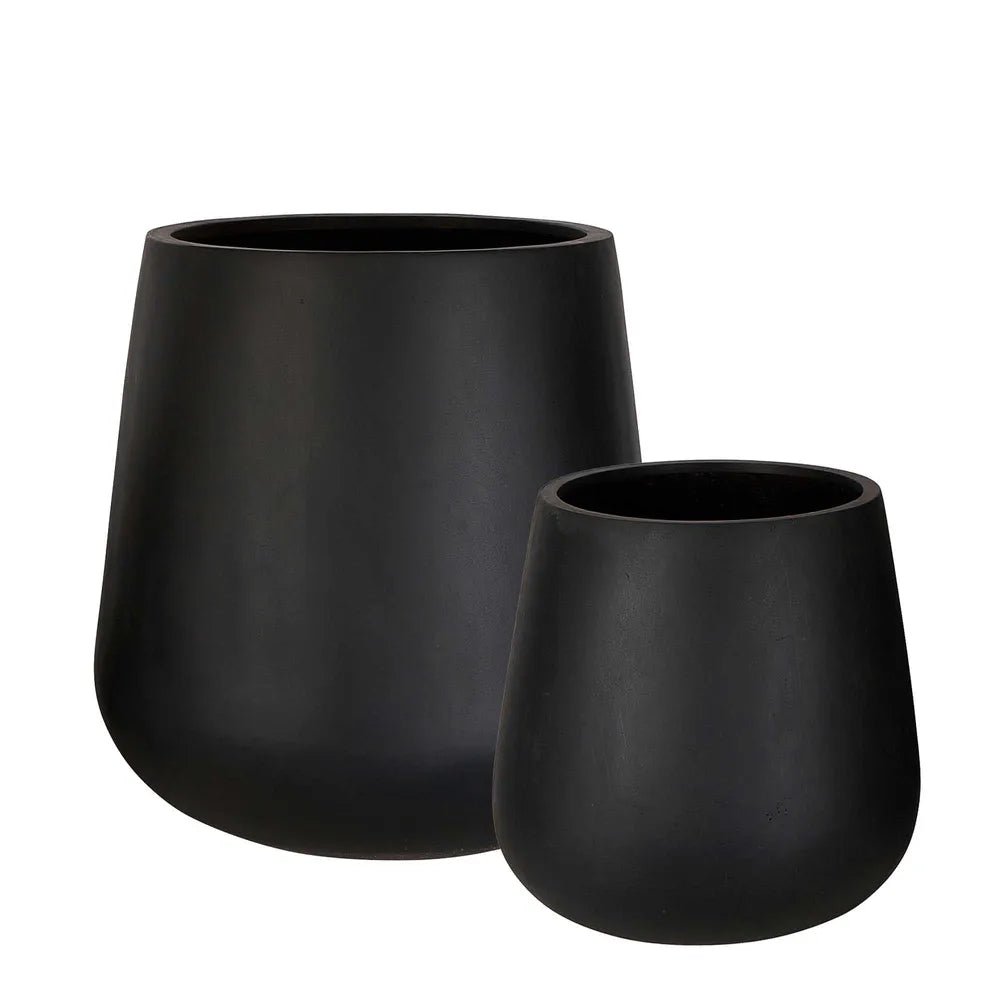 Tran Fiberstone Planter Set of 2 - Black