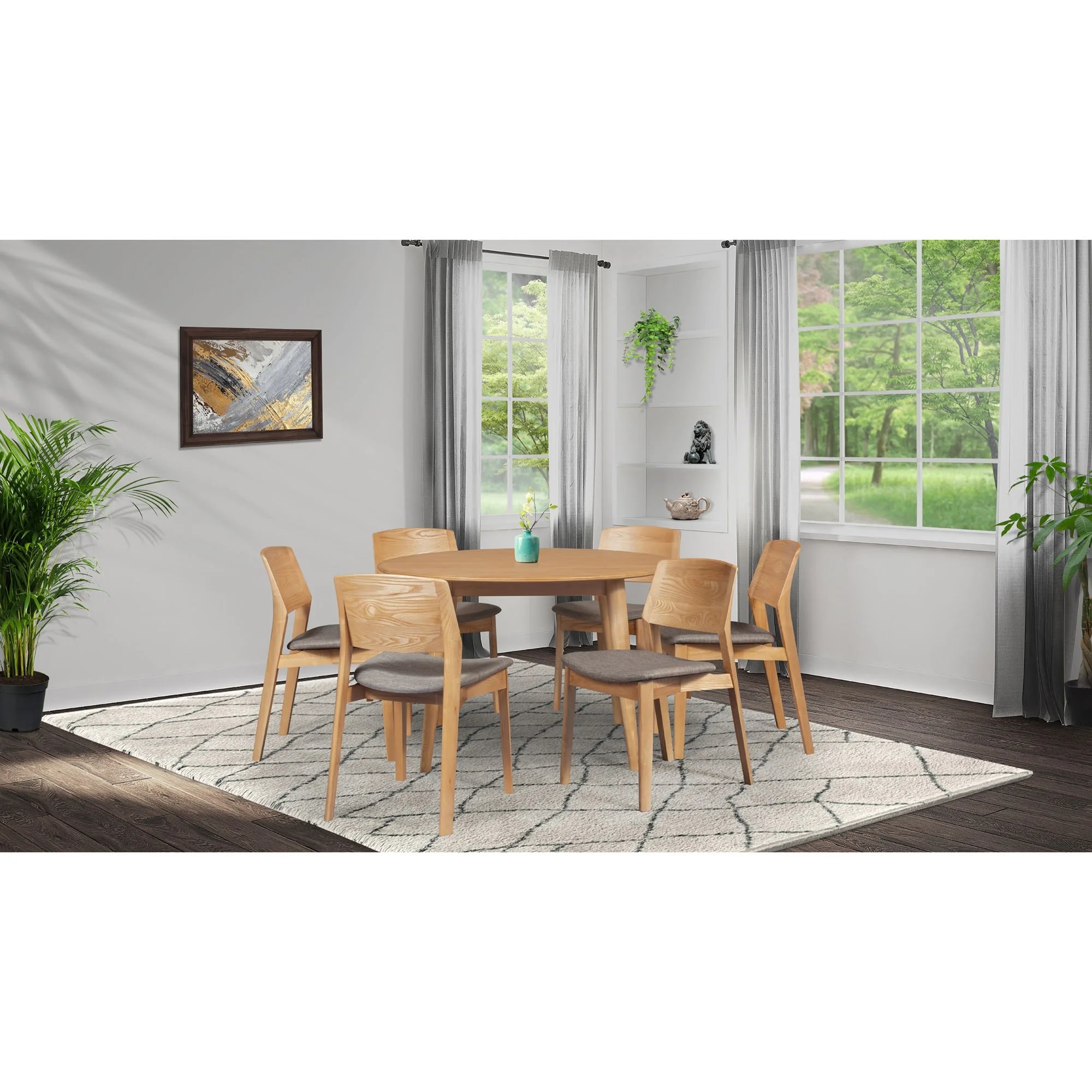 Lipwood Round Table with 4 Chairs Dining Set