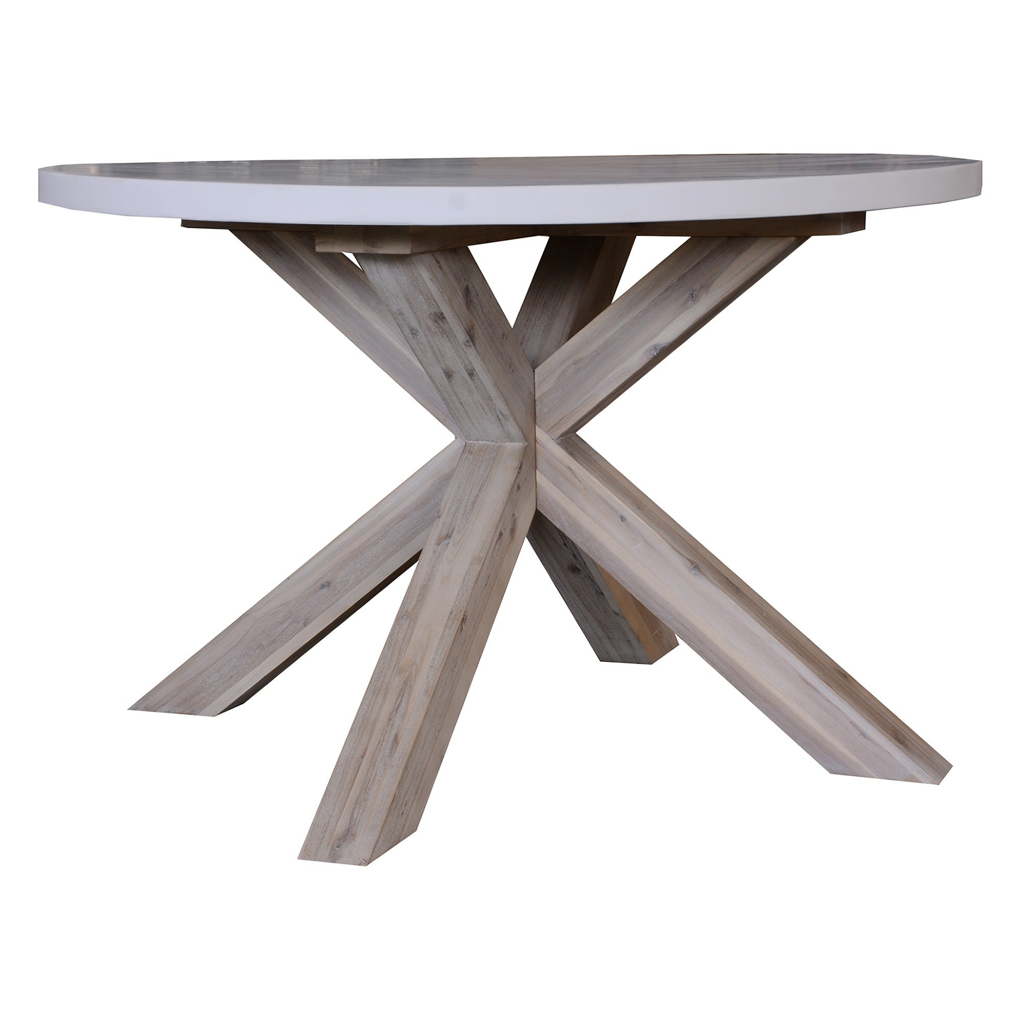 Napiruta Concrete & Acacia Timber Round 120cm Dining Table