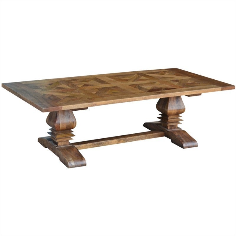 Lodura - Solid Mango Wood Timber Parquetry Coffee Table - 140cm
