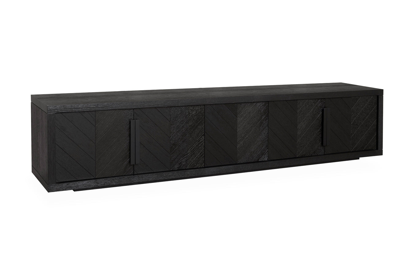 2.23m Entertainment TV Unit - Textured Espresso Black - image 2