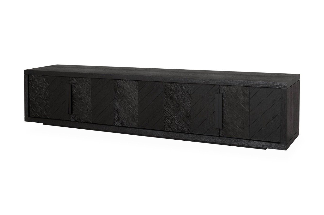 Thorbjorn 2.23m Entertainment TV Unit - Textured Espresso Black