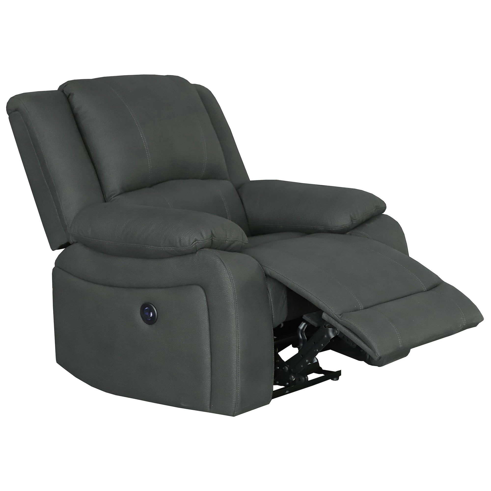 Fedumora Rhino Fabric Electric Recliner Armchair - Jet