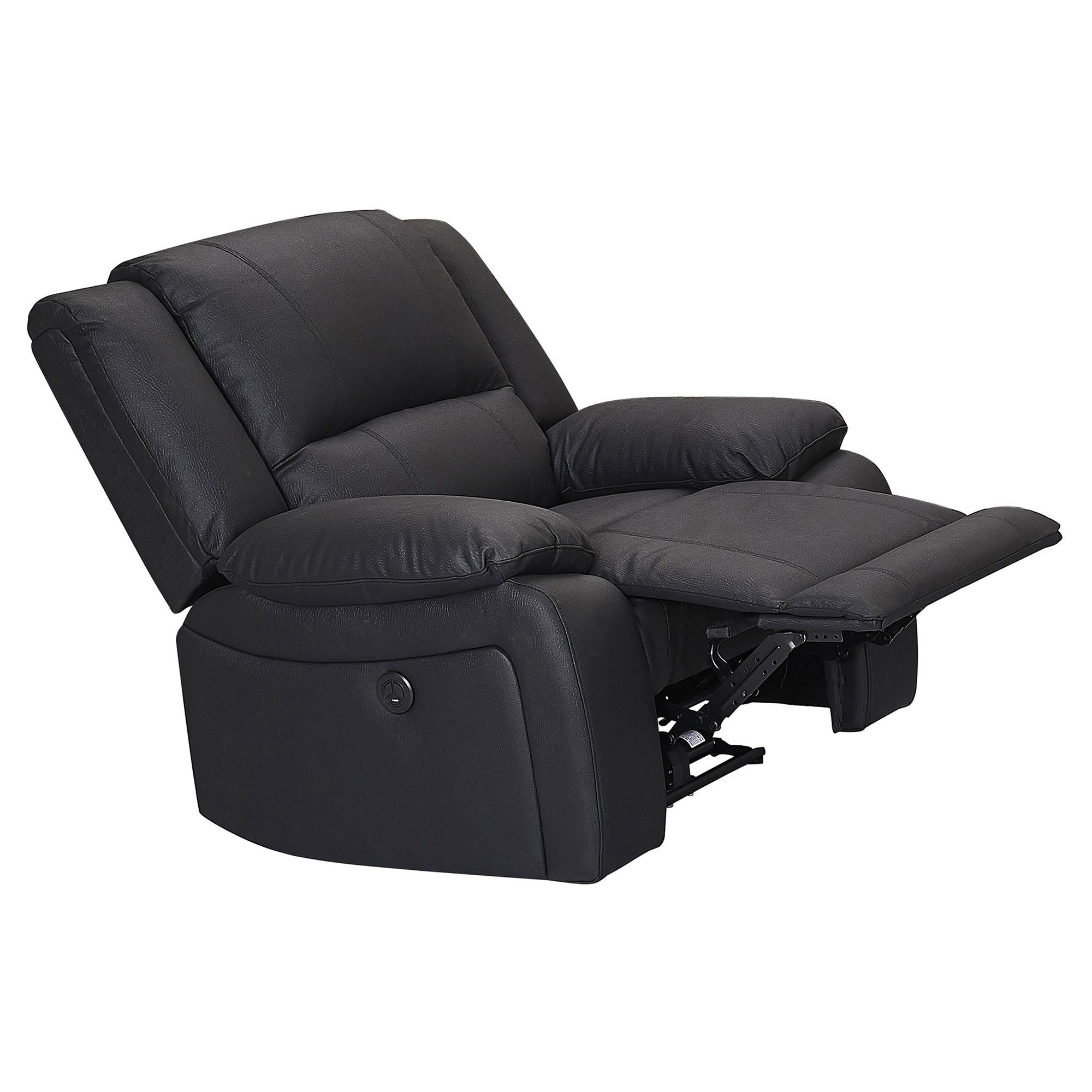 Keriva Rhino Fabric Electric Recliner Armchair - Onyx