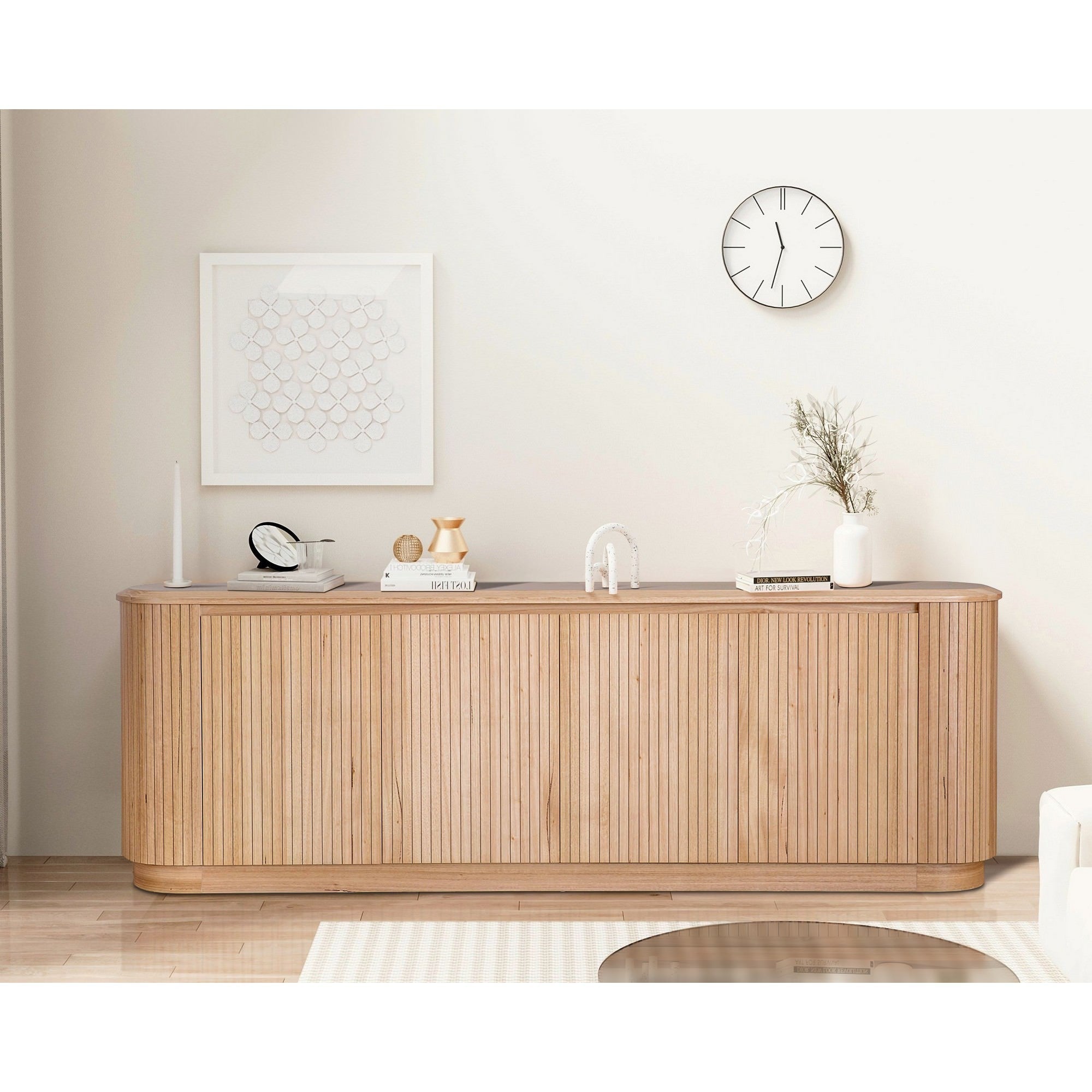 Tivina Ashwood 4 Door Oval Buffet Table - 240cm