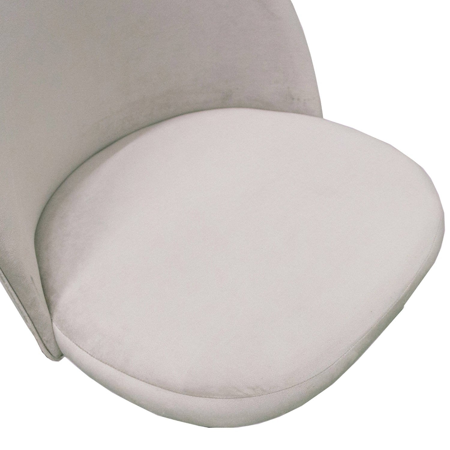Kidetina Velvet Fabric Dining Chair - Oatmeal