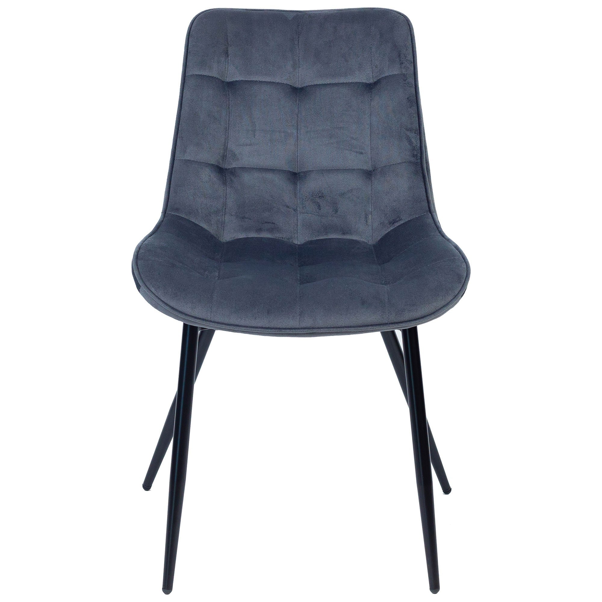 Neriva Velvet Fabric Dining Chair - Grey