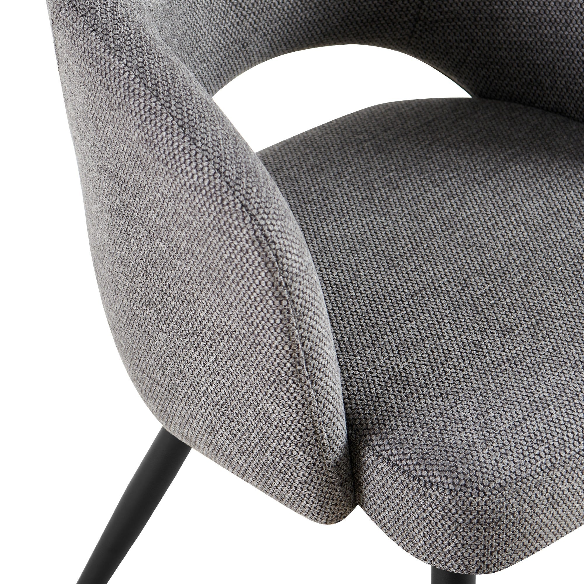 Mitira Fabric Carver Dining Chair - Dark Grey