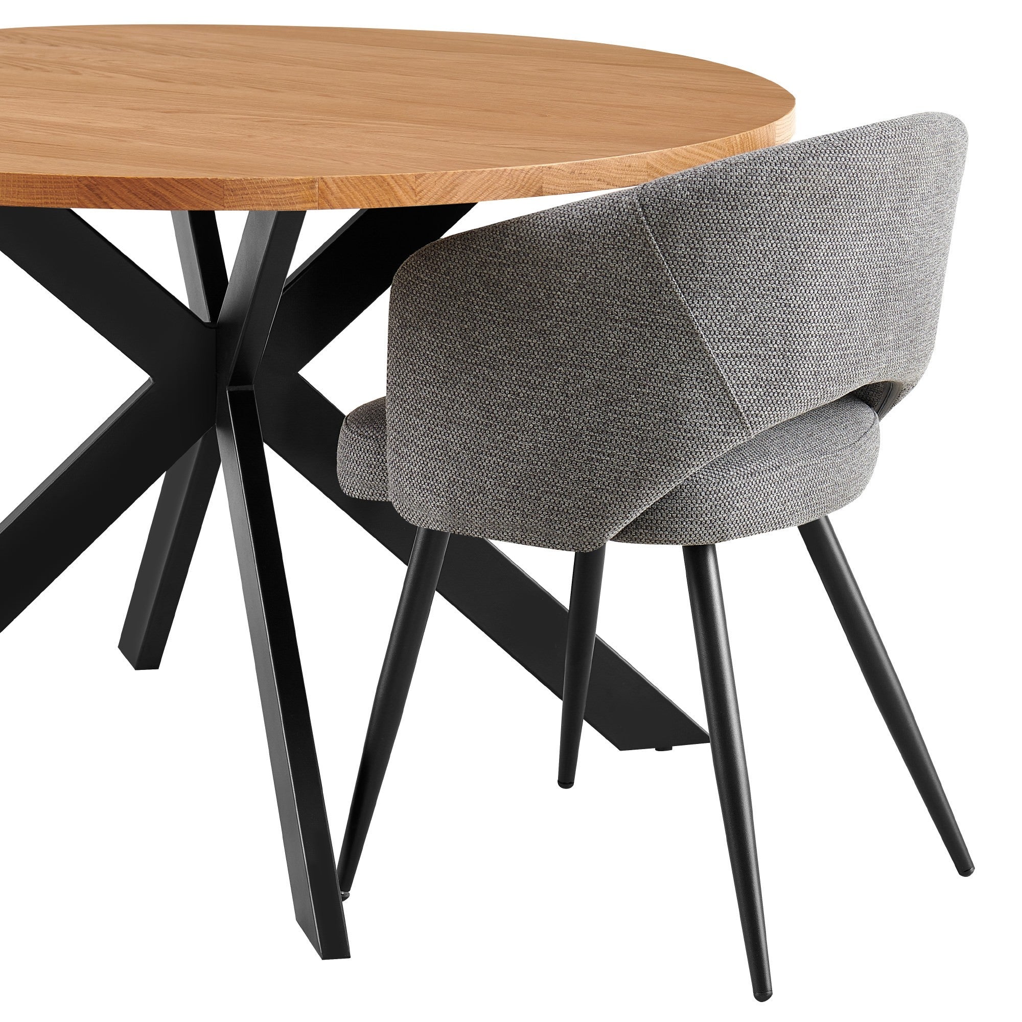 Mitira Fabric Carver Dining Chair - Dark Grey