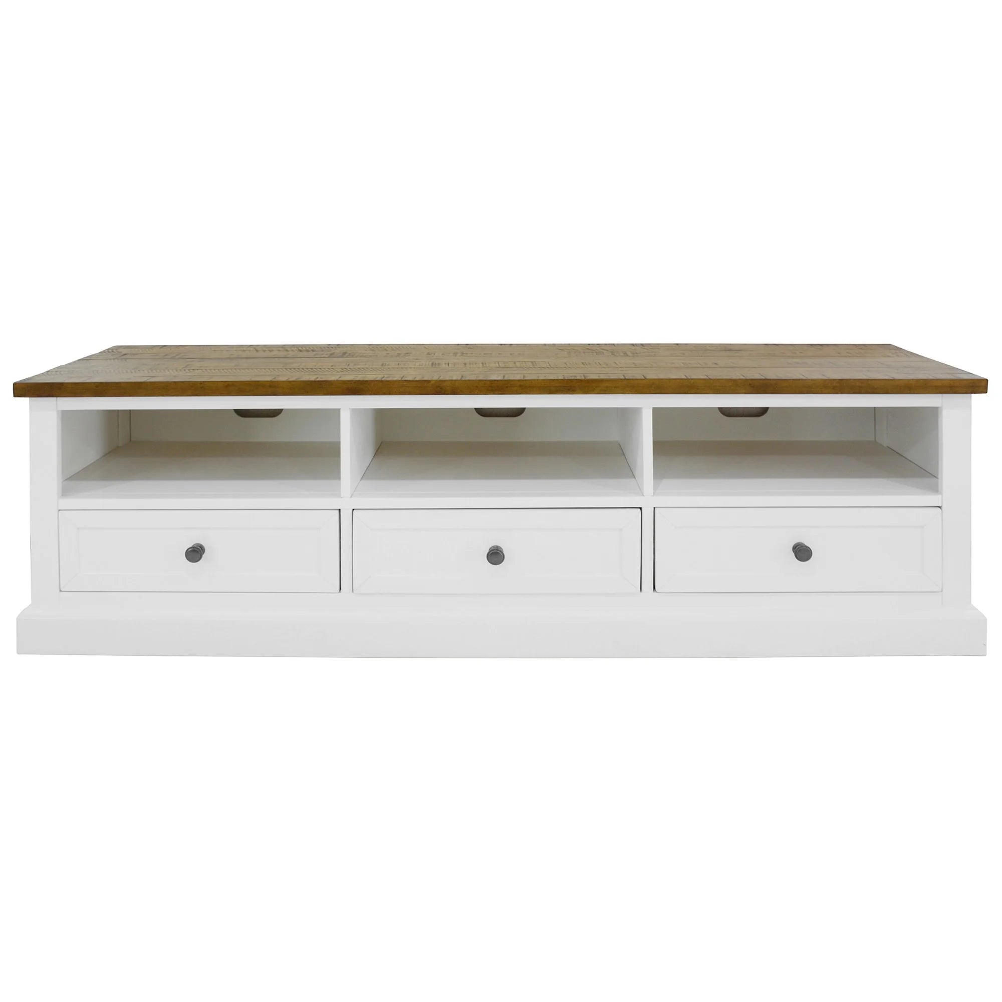 Montreal Large TV Unit - Oak/ White