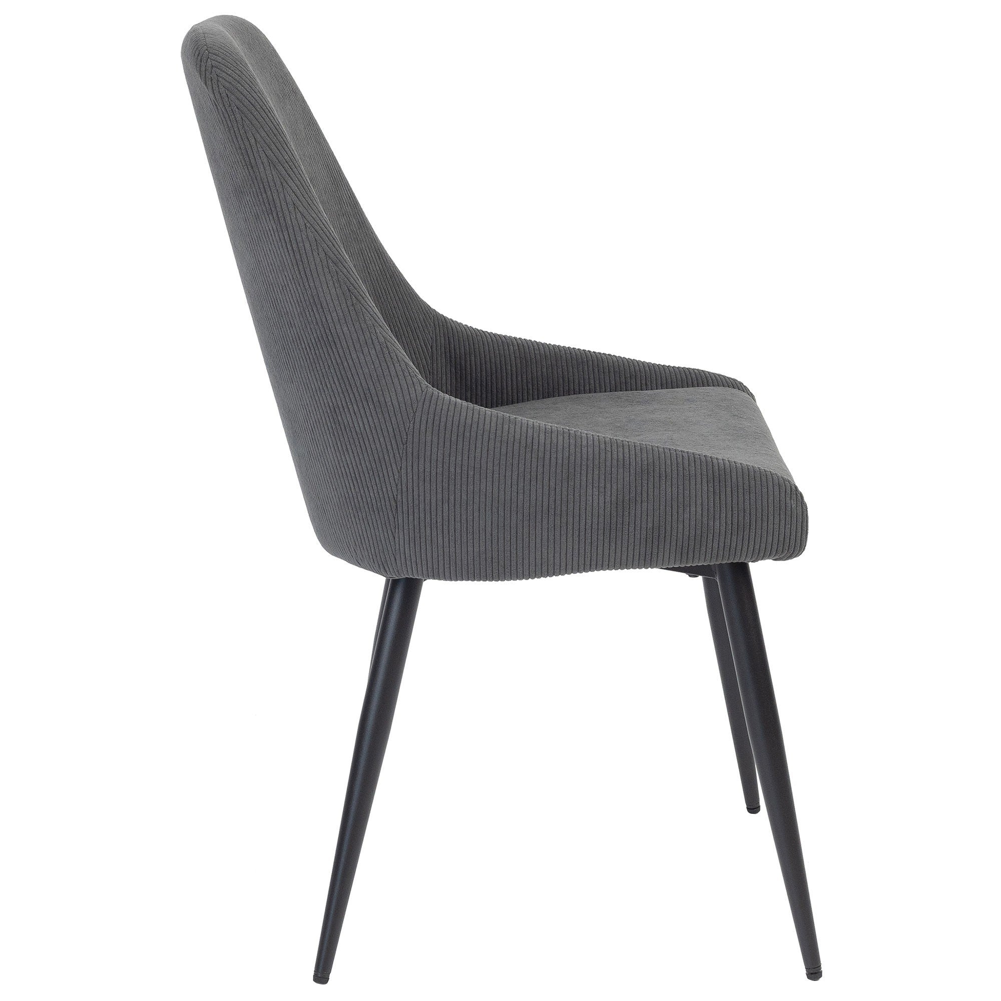 Pecuno Corduroy Fabric Dining Chair - Grey