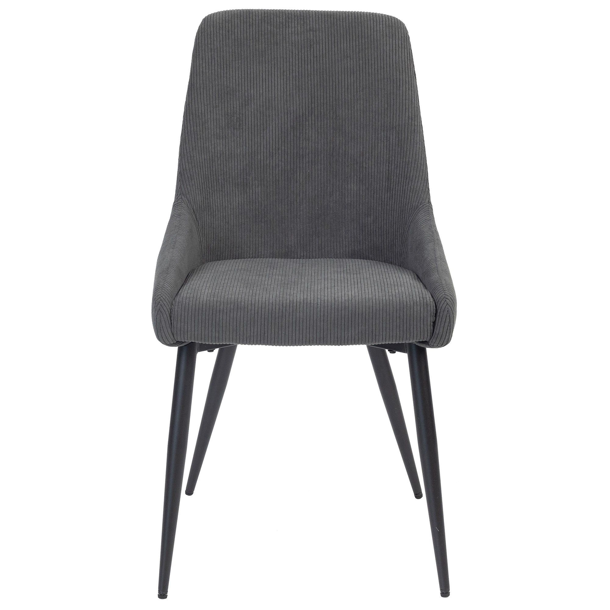 Pecuno Corduroy Fabric Dining Chair - Grey