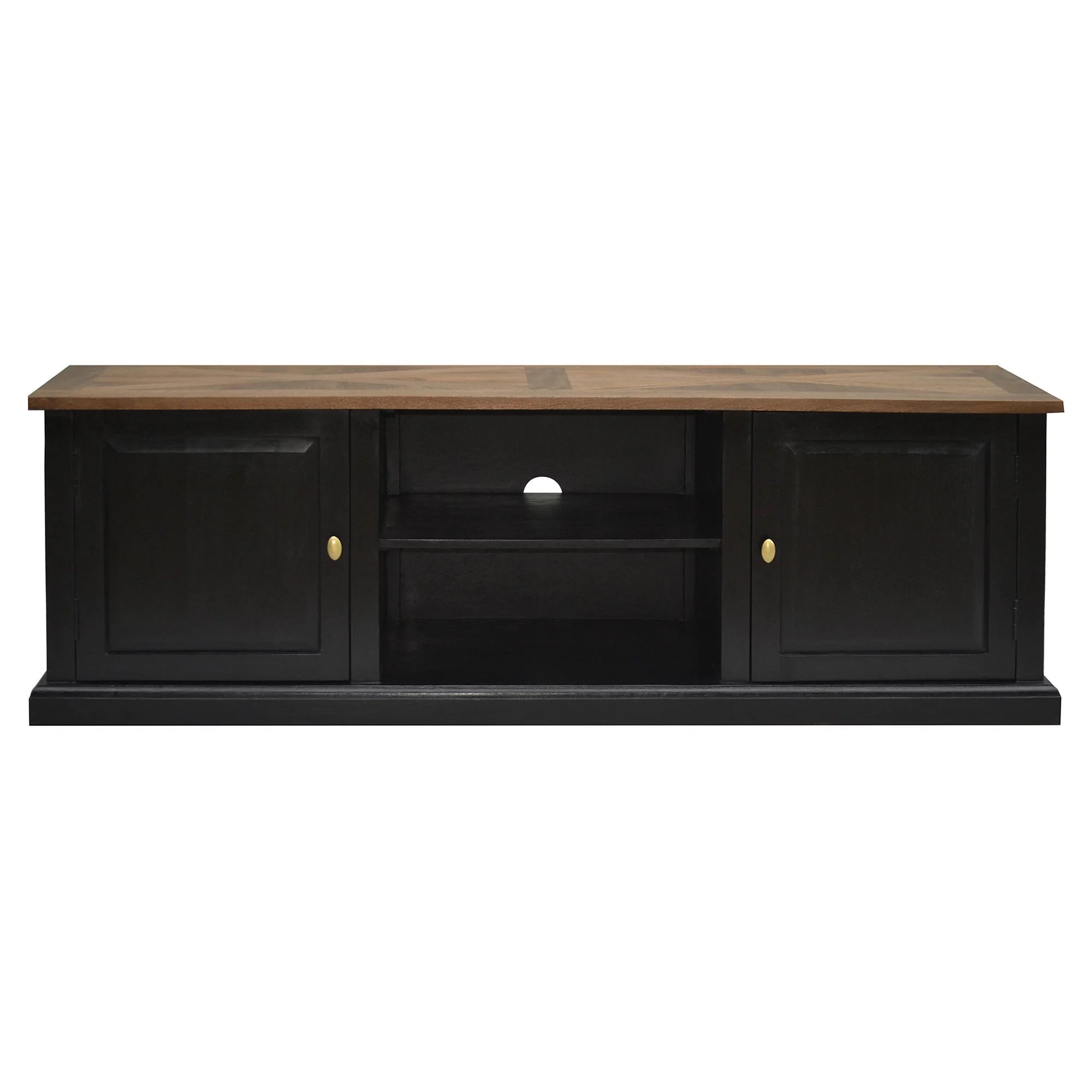 Velino 2 Drawer 1 Shelf TV Unit - Oak/Black