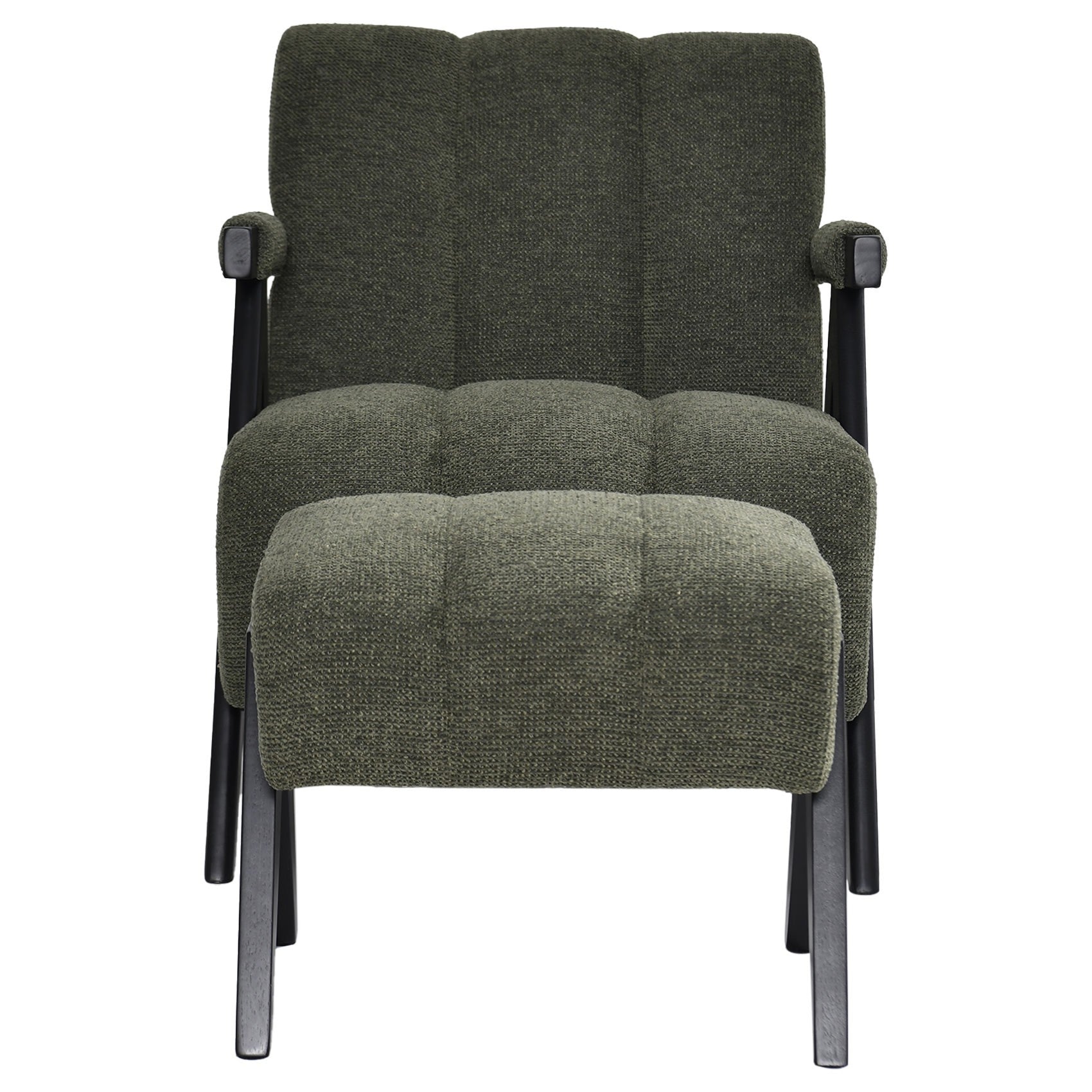 Demoria 2 Piece Fabric Armchair & Footstool Set