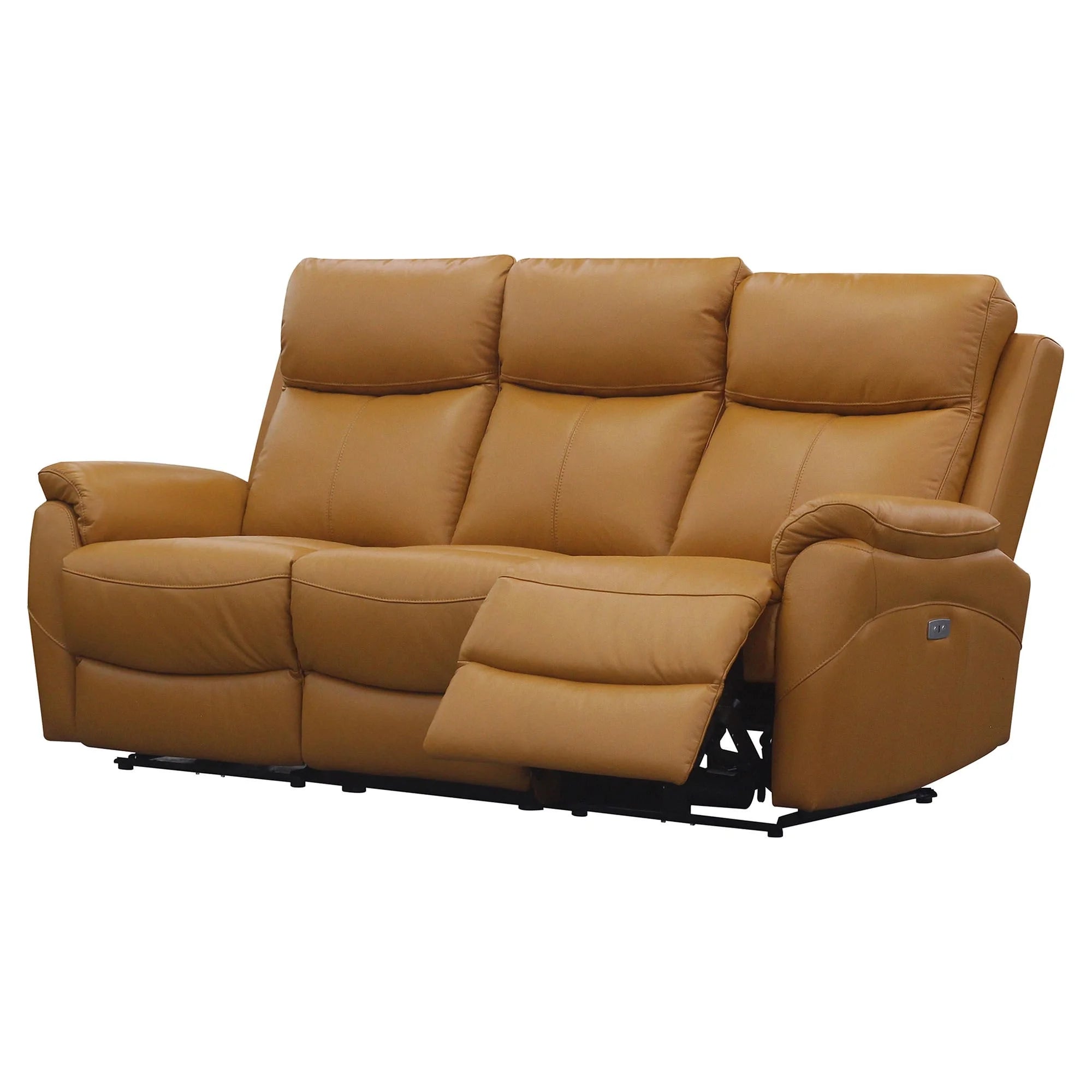 Camden Leather Electric Recliner Lounge Set - Tangerine