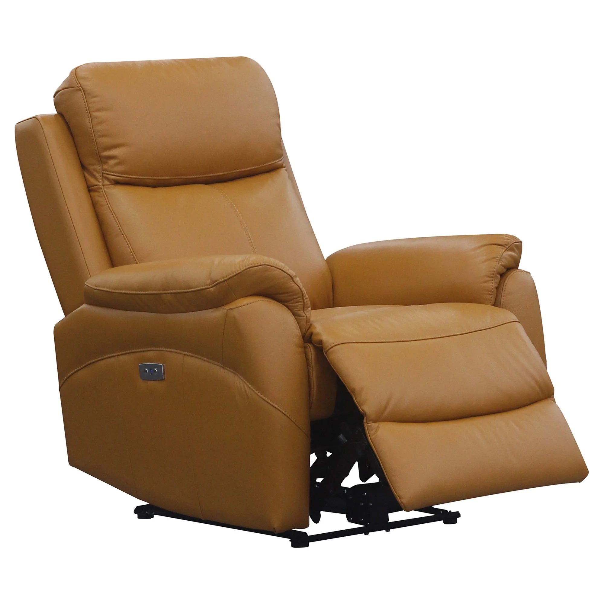 Camden Leather Electric Recliner Lounge Set - Tangerine