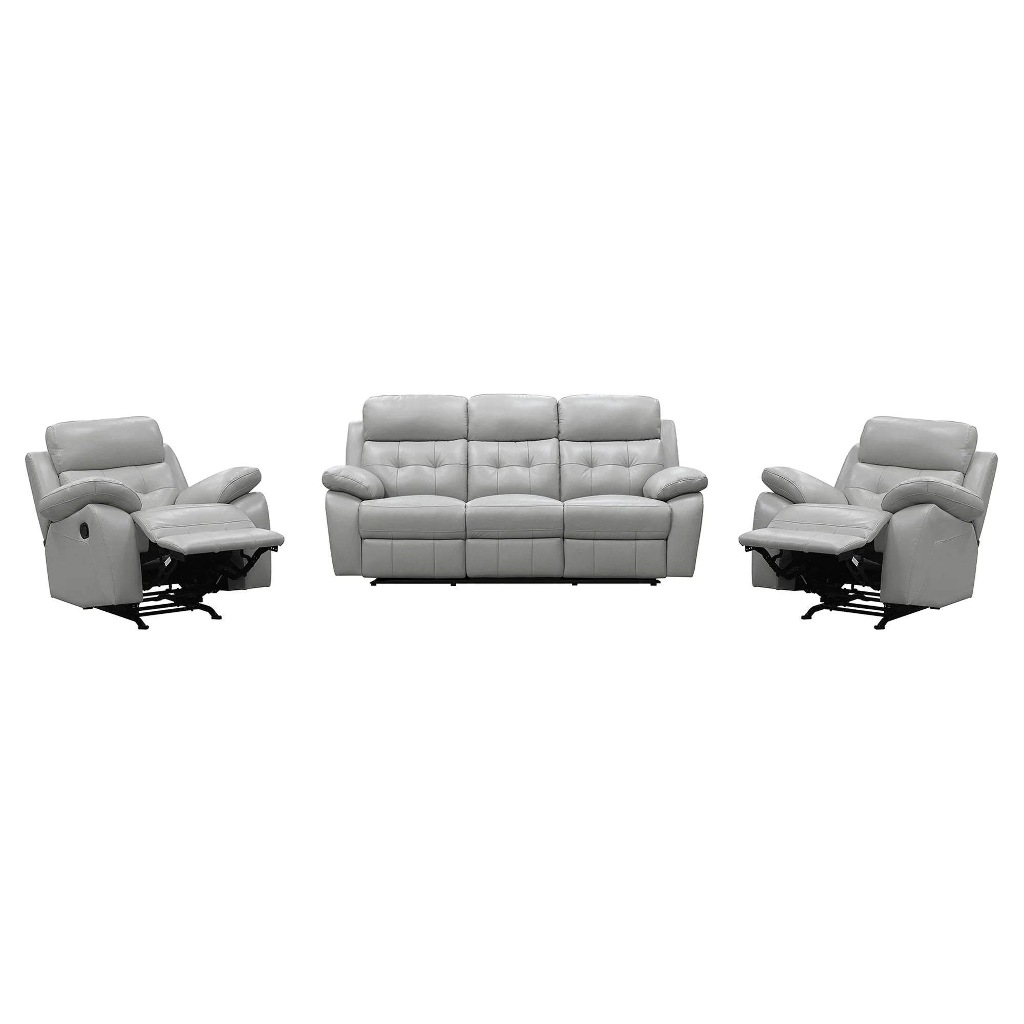 Cosmic Leather Recliner Lounge Set - Silver