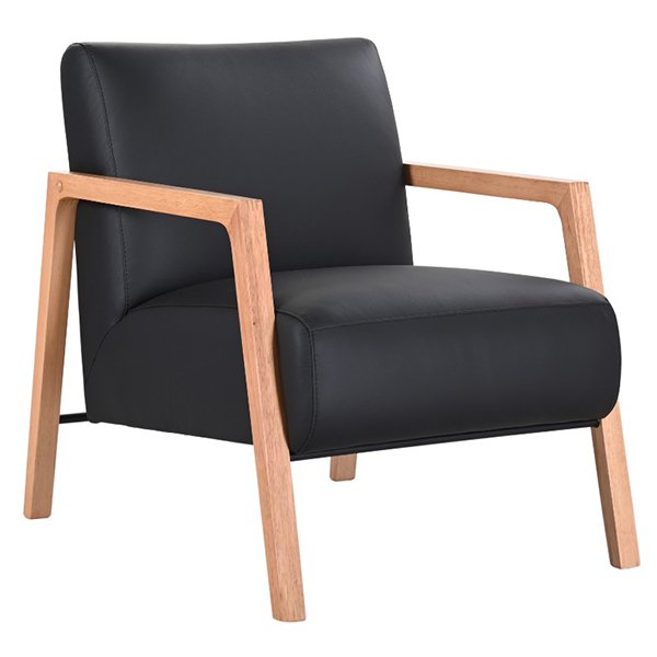 Earl Buffalo Leather Armchair - Black