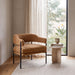 Ginger Brown Fabric Armchair - Black Legs - image 2
