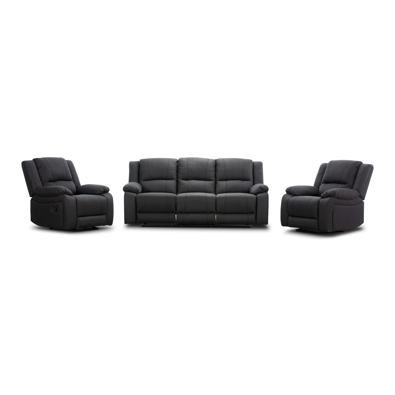 Captain 3 Piece Fabric Recliner Suite Sofa Set