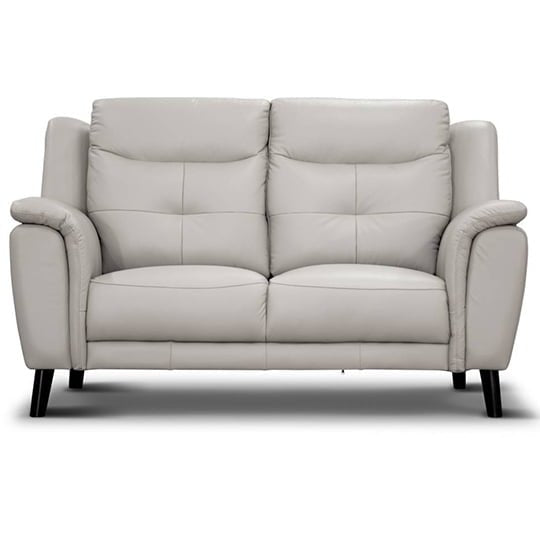 Reeves 2 Seater Leather Sofa - Silver