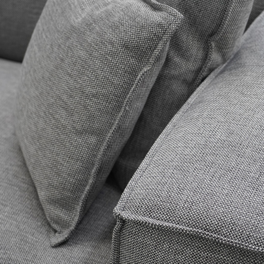 2 Seater Fabric Sofa - Graphite Grey With Black Leg
