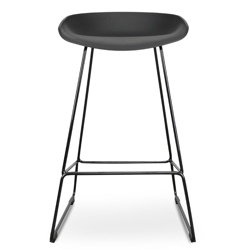 65cm Bar Stool - Black Seat With Black Frame - image 2