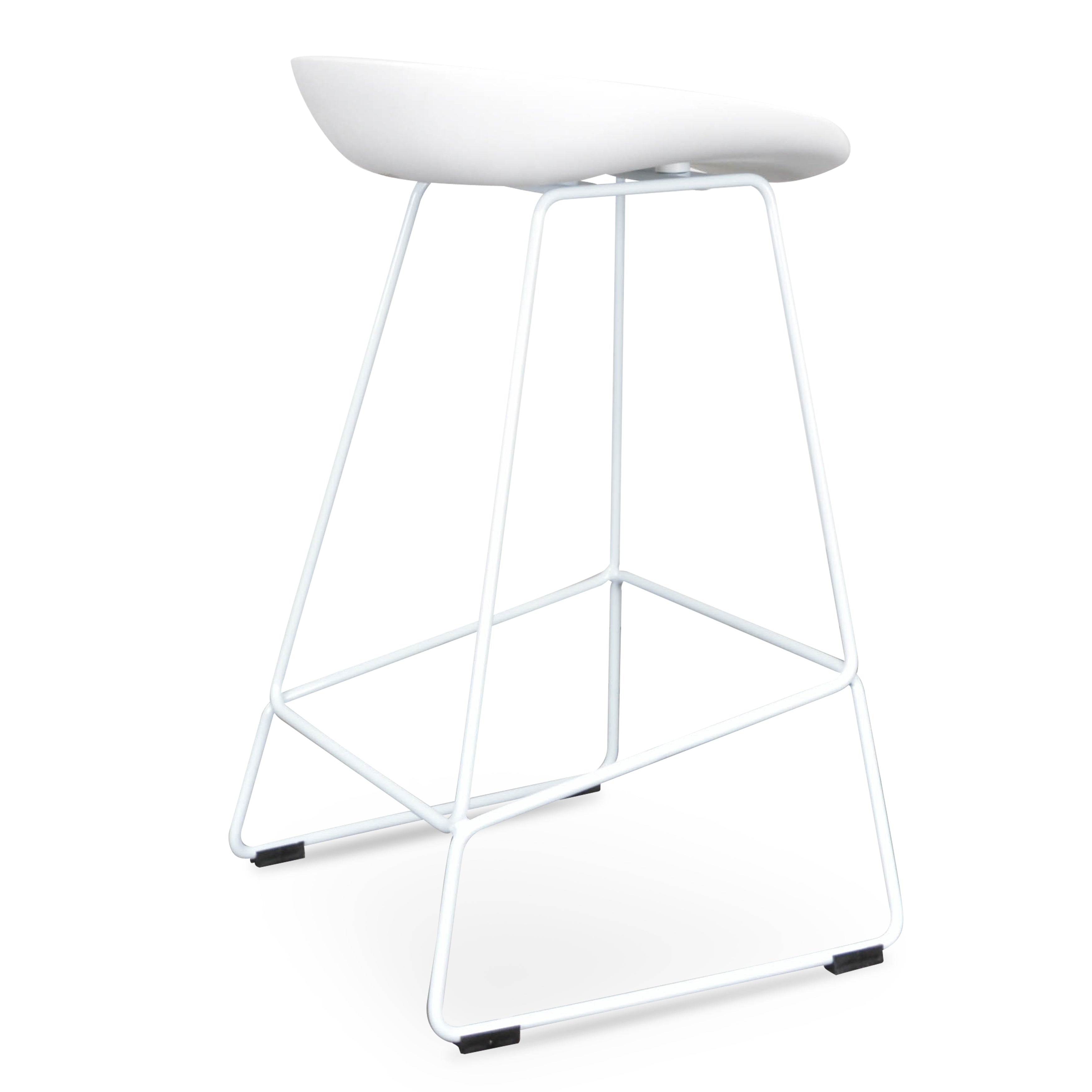 65cm Bar Stool - white Seat With white metal Frame - image 4