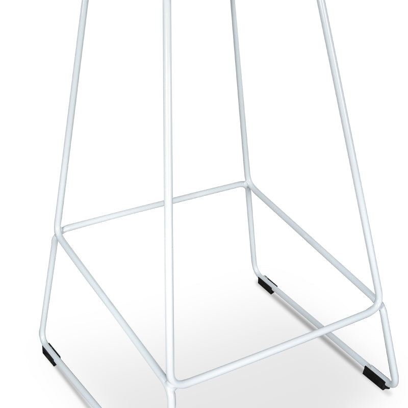 65cm Bar Stool - white Seat With white metal Frame - image 5