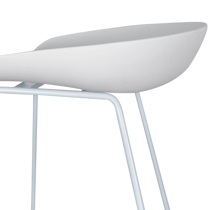 65cm Bar Stool - white Seat With white metal Frame - image 8