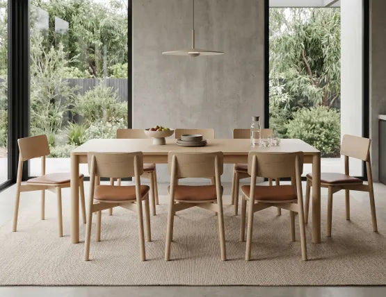 Andi Chair with Leather Seat Pad - Natural