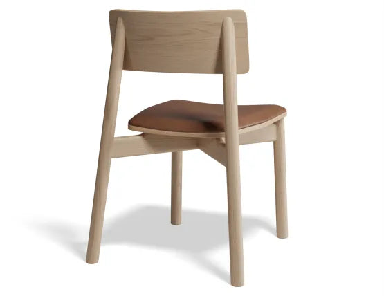 Andi Chair with Leather Seat Pad - Natural