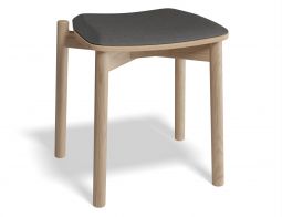 Andi Low Stool with Fabric Seat Pad - Natural Ash