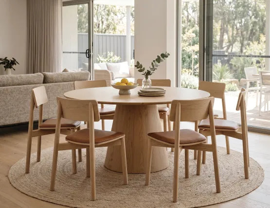 Andi Chair with Leather Seat Pad - Natural