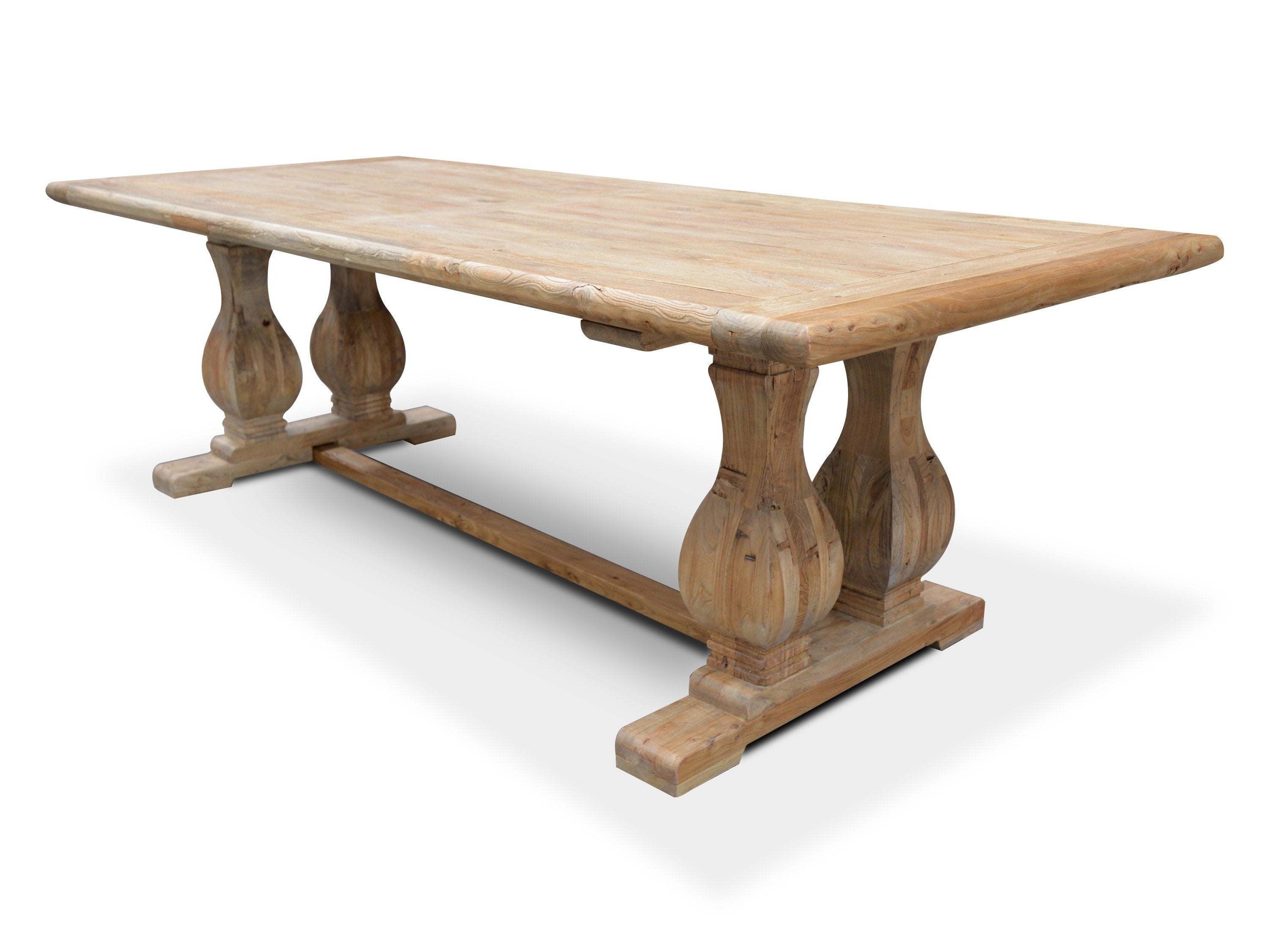 Artica Elm Wood 3m Dining Table - Rustic Natural