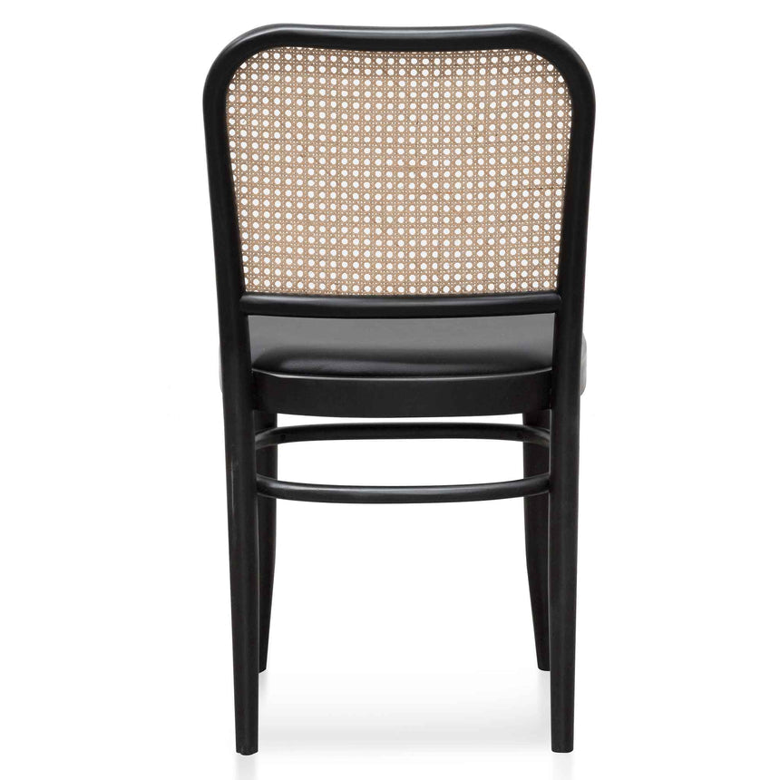 Black Cushion Dining Chair - Natural Rattan(Set of 2)