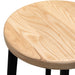 65cm Bar Stool -With Natural Timber Seat - Black Frame (Set of 2) - image 4