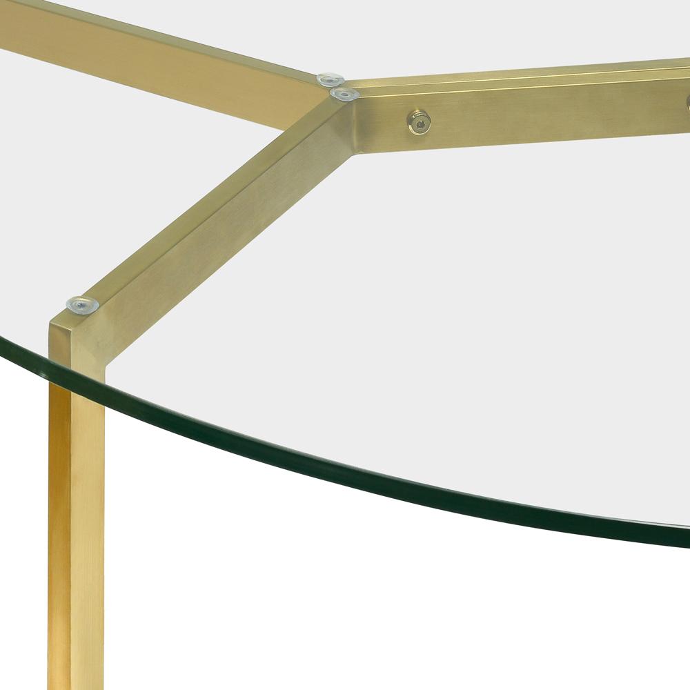 2m Round Glass Dining Table - Gold Base