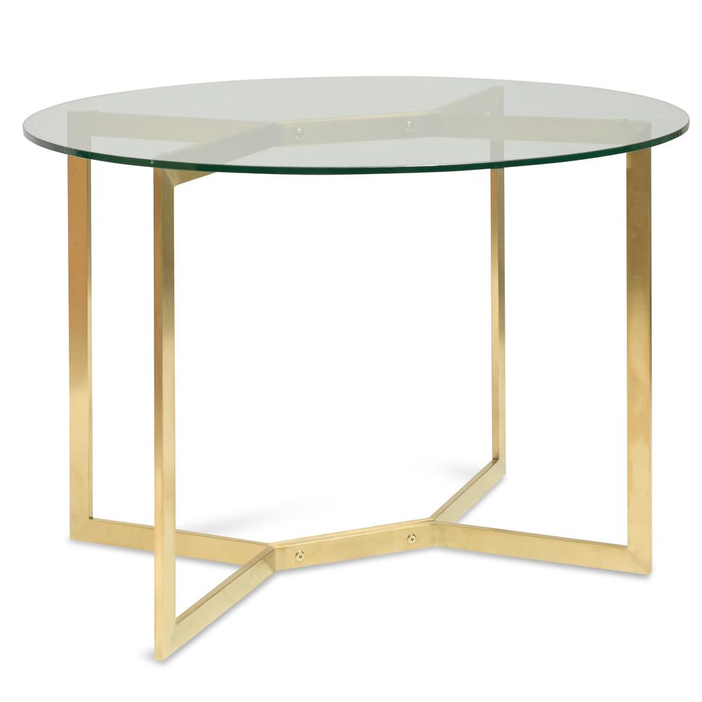 2m Round Glass Dining Table - Gold Base